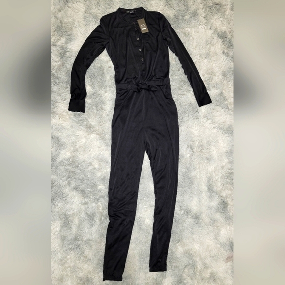 A|X Armani Exchange Slim-Fit Black Jumpsuit, Small Reg/Avg - Picture 1 of 4